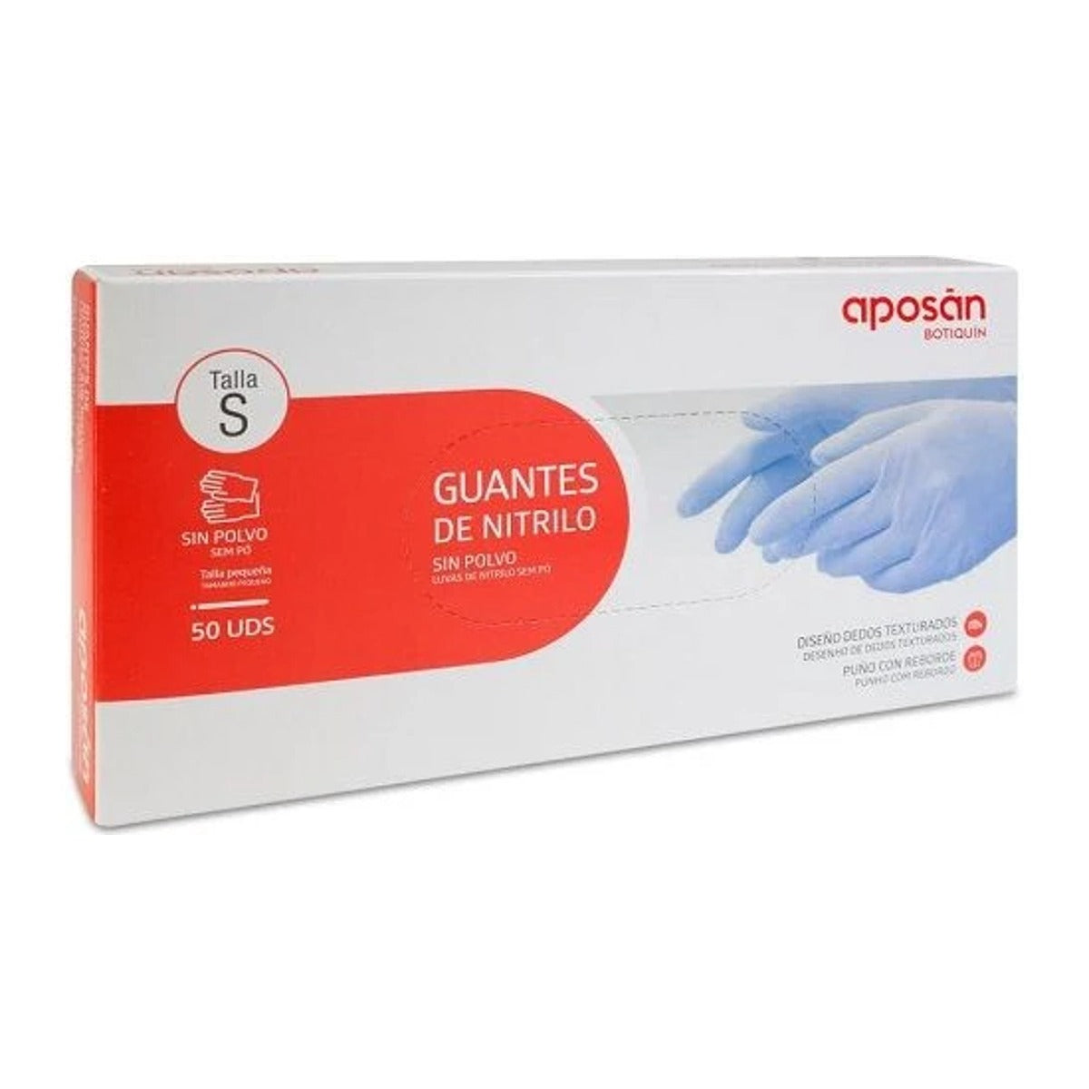 Aposan Guantes de Nitrilo sin Polvo Talla S 50 Unidades
