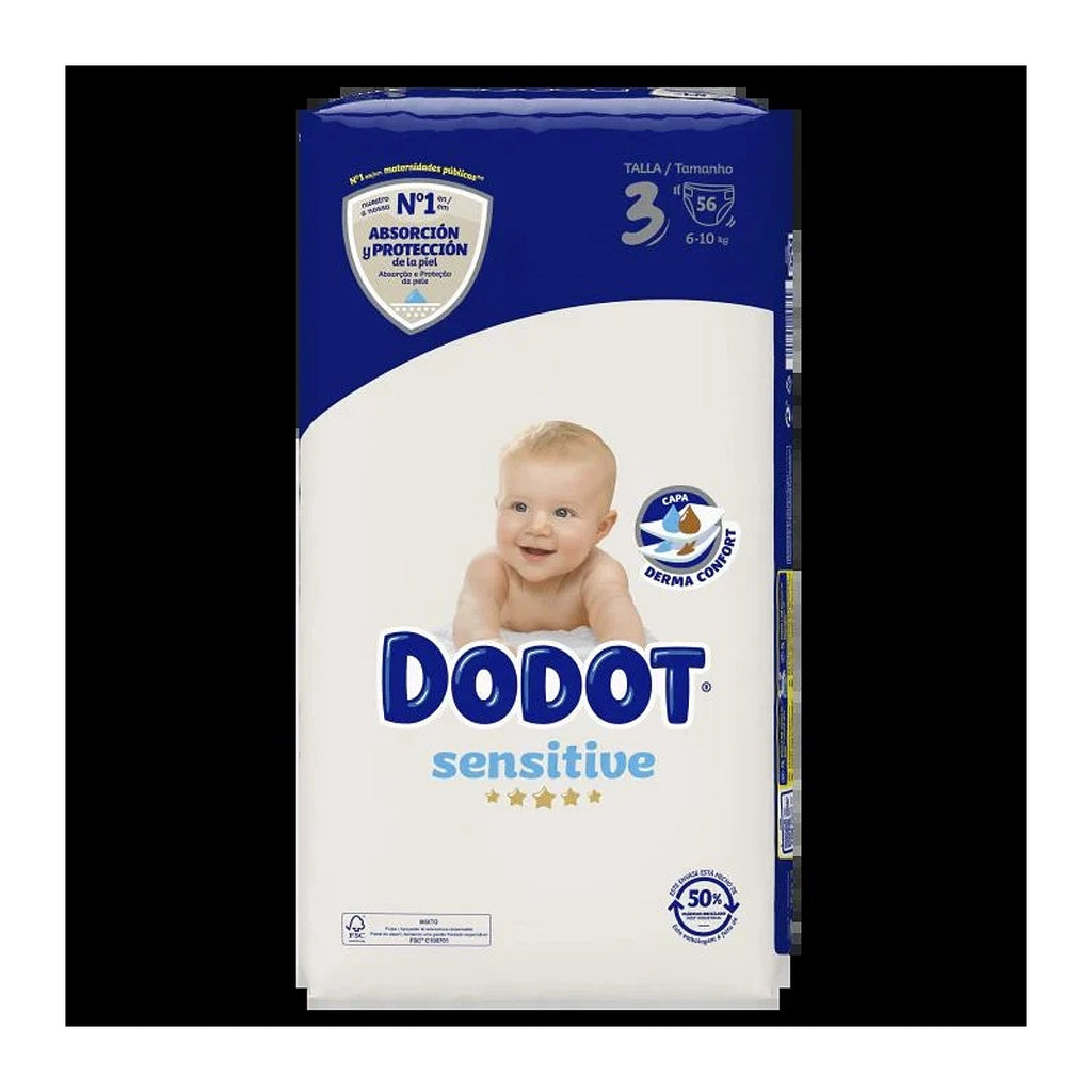 Dodot Sensitive Pañales Talla 3 (6-10 kg) 56 Unidades