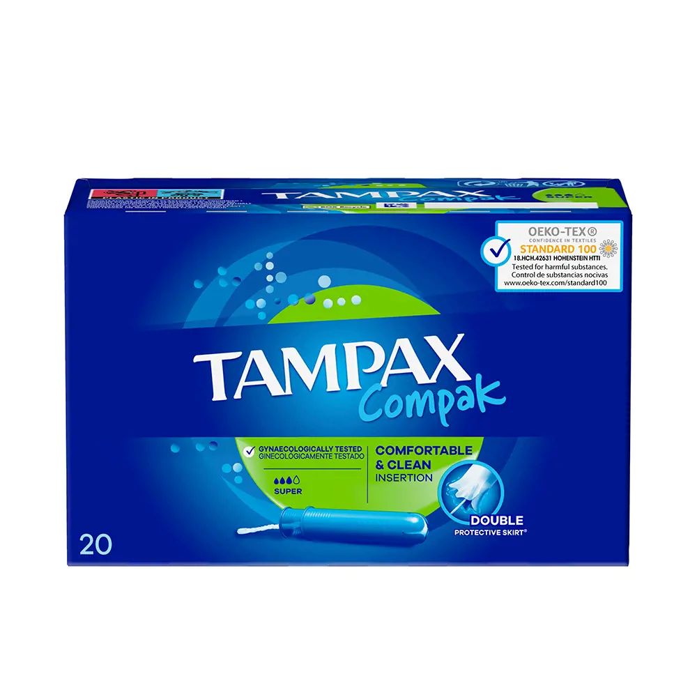 Tampax Compak Tampones 100 % Algodón Super 20 Unidades