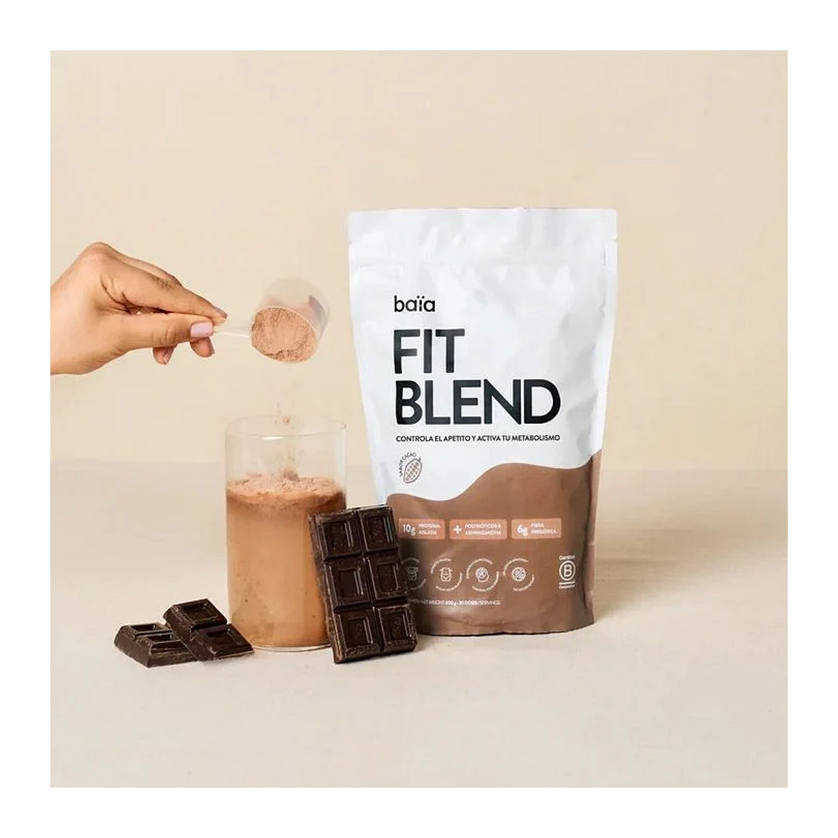 Baia Fit Blend Batido Proteico Cacao 600 g