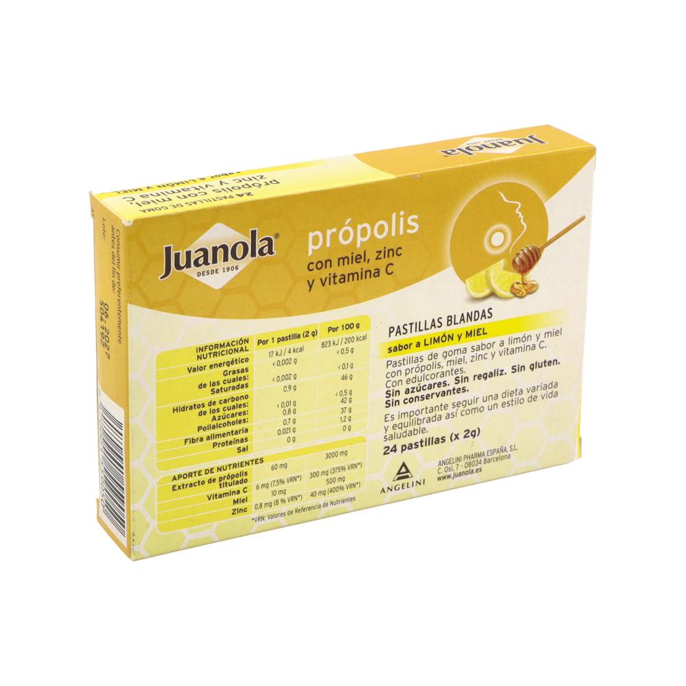 Pastillas Blandas Juanola Propolis Vit C Zinc Sabor Limon 48 G