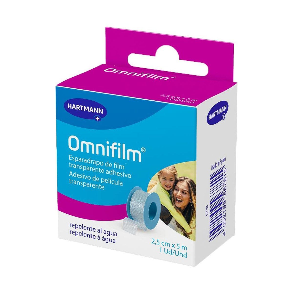 Hartmann Omnifilm Esparadrapo Hipoalergénico Transparente 5 m x 2,5 cm