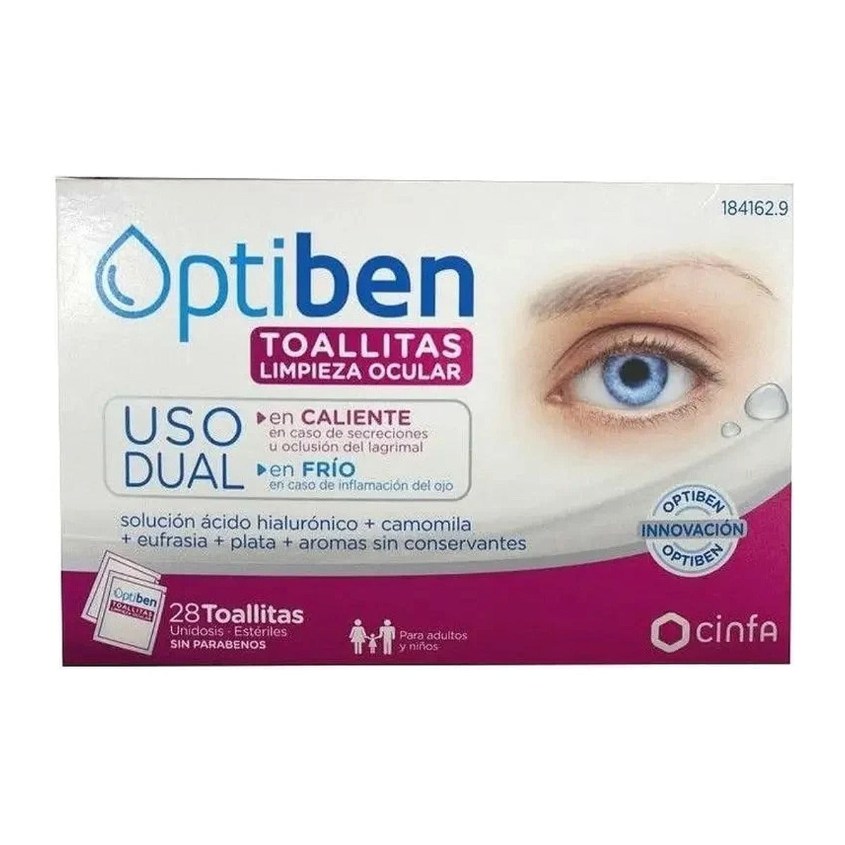 Optiben Toallitas Oculares Uso Dual 28 Unidades