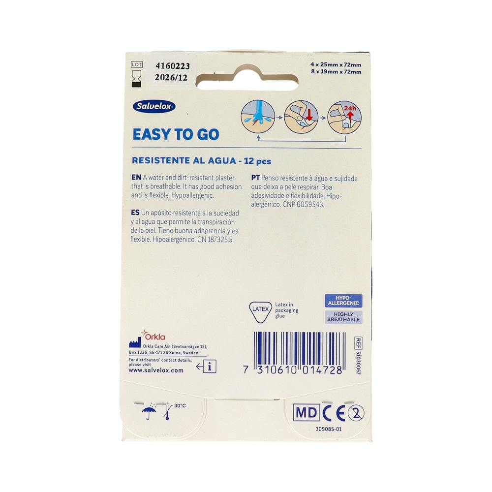 Salvelox Easy To Go Aposito Adhesivo Resistente al Agua 12 u