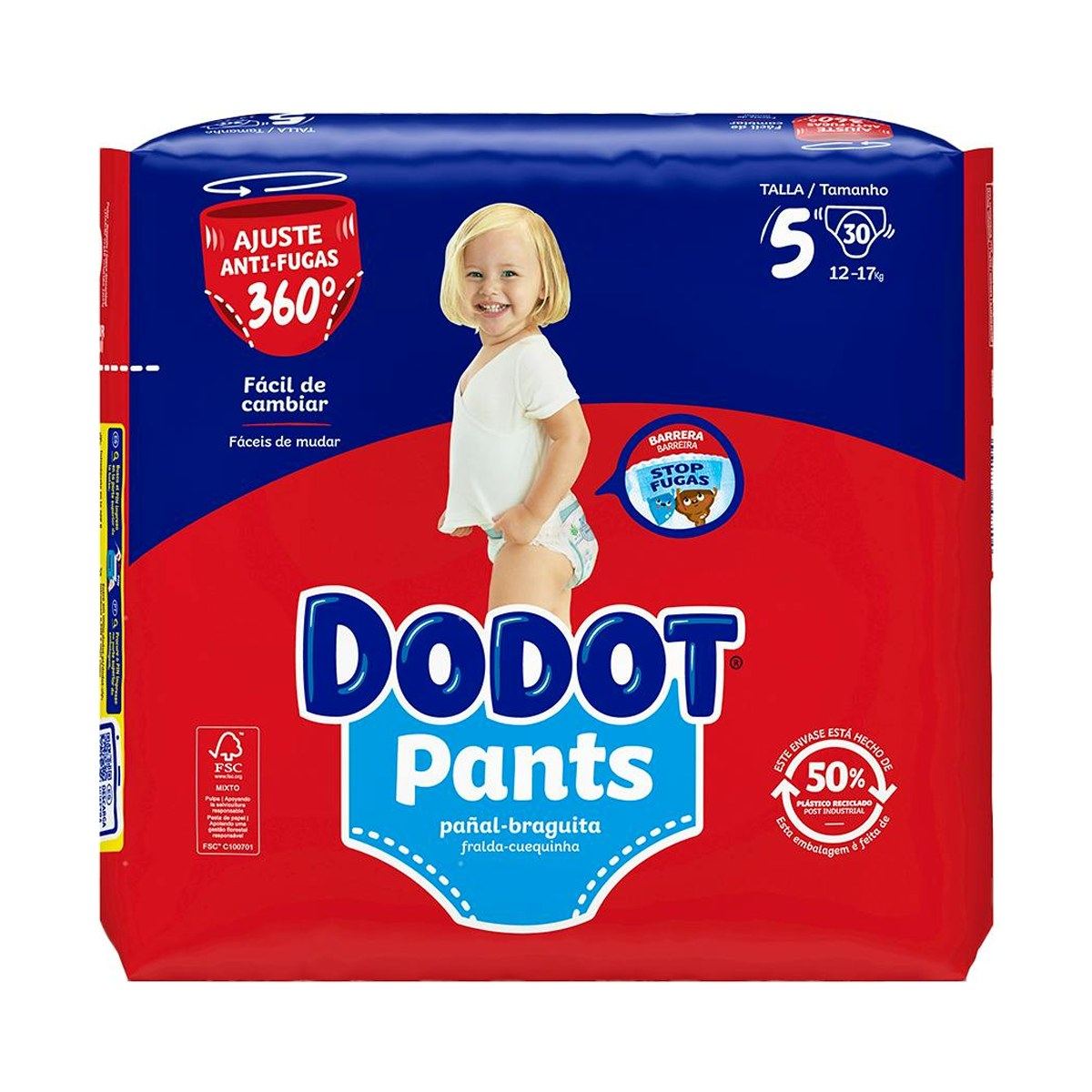Dodot Pants Pañales Braguita Talla 5 (12-17 kg) 30 Unidades