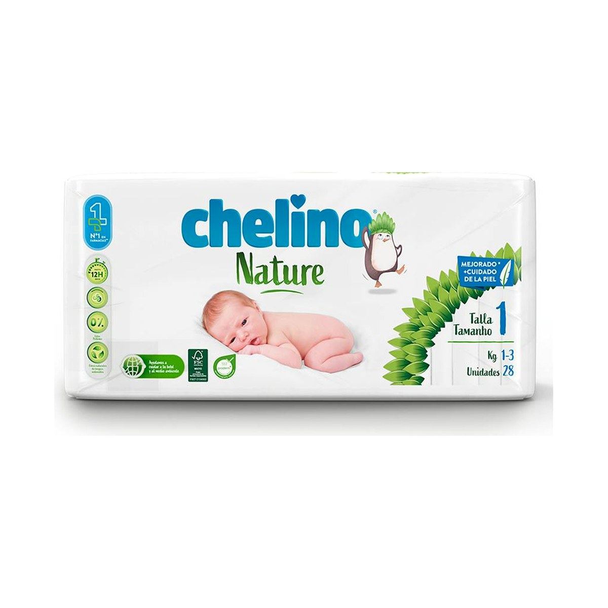 Chelino Nature Pañales Ecológicos Talla 1 Recién Nacido