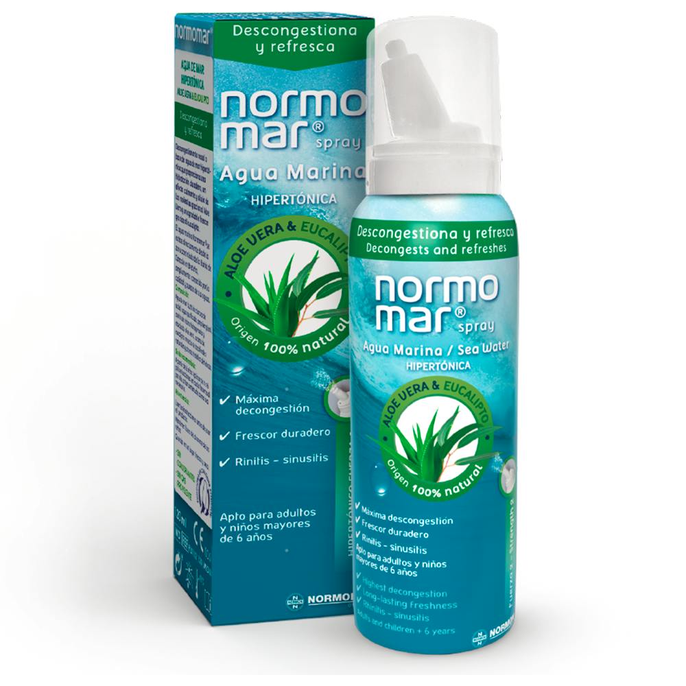 Normomar Spray Nasal Hipertónico Aloe Vera y Eucalipto 120 ml
