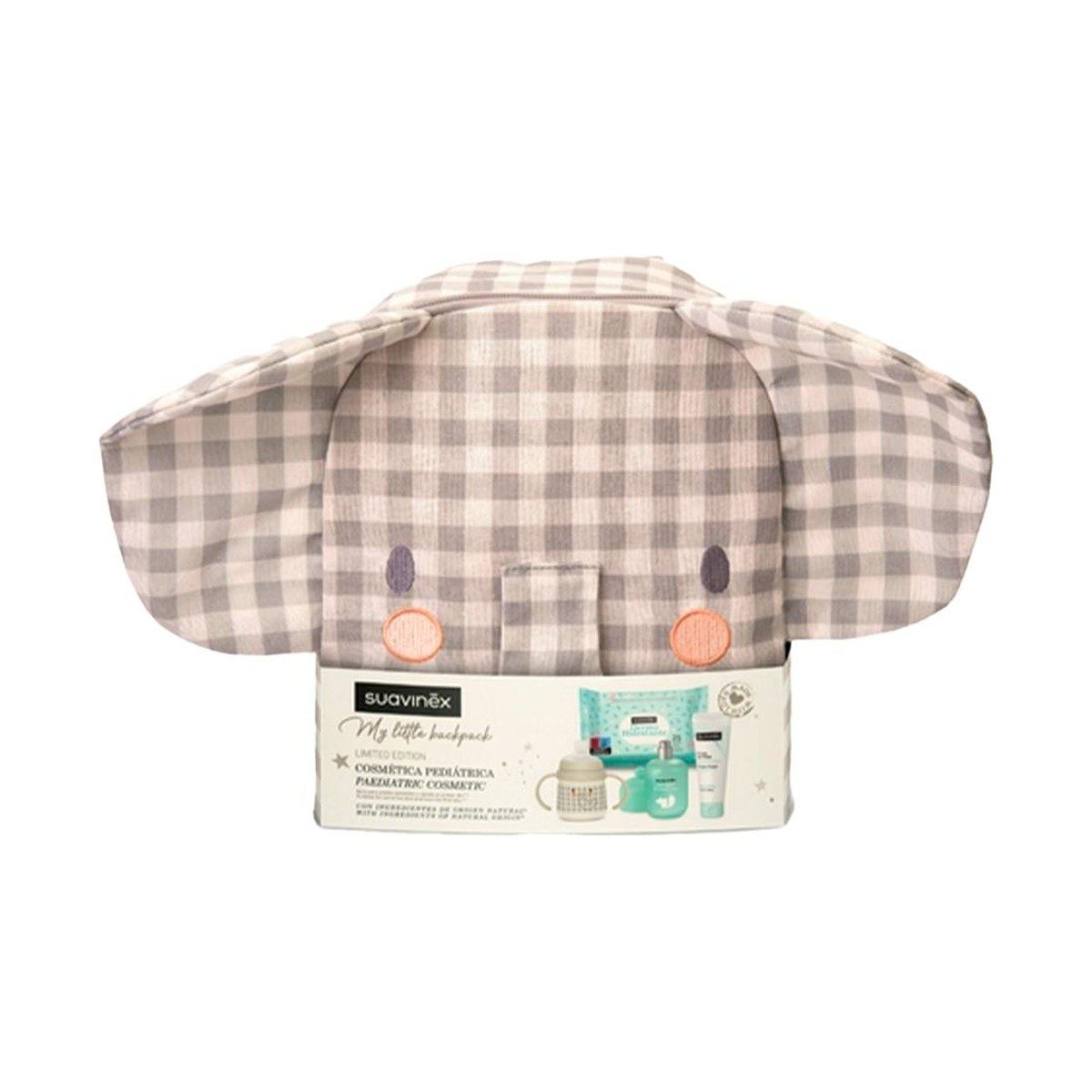 Suavinex Mochila Infantil Elefante con Crema del Pañal, Colonia, Biberón y Toallitas
