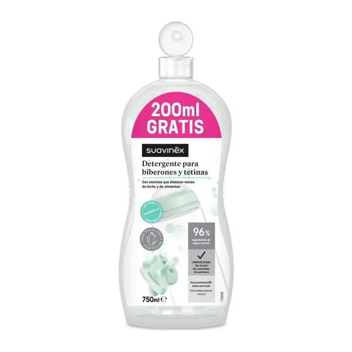 Suavinex Detergente Tetinas y Biberones 550 ml + 200 ml