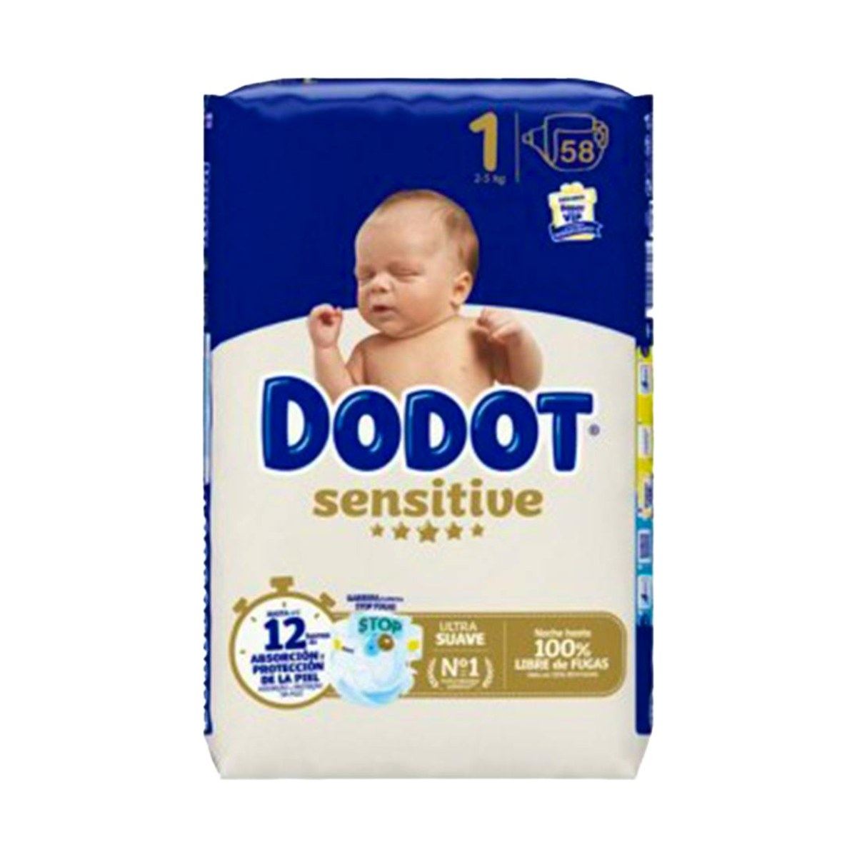 Dodot Sensitive Pañales Talla 1 (2-5 kg) 58 Unidades