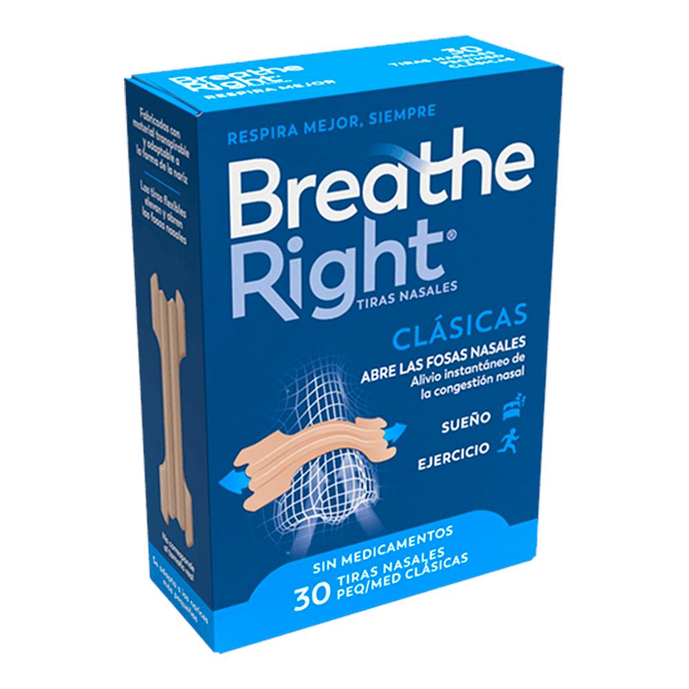 Breathe Right Tiras Nasales Talla Pequeña/Mediana 30 Unidades