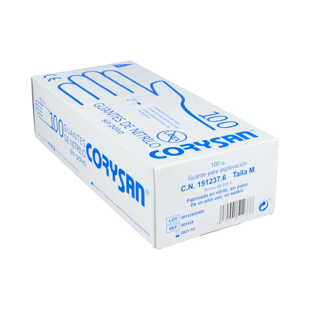 Corysan Guantes de Nitrilo Exploración Talla M 100 Unidades