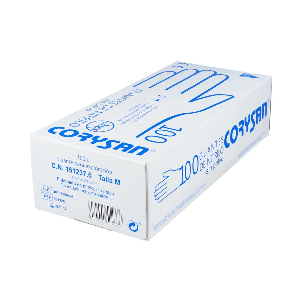 Corysan Guantes de Nitrilo Exploración Talla M 100 Unidades