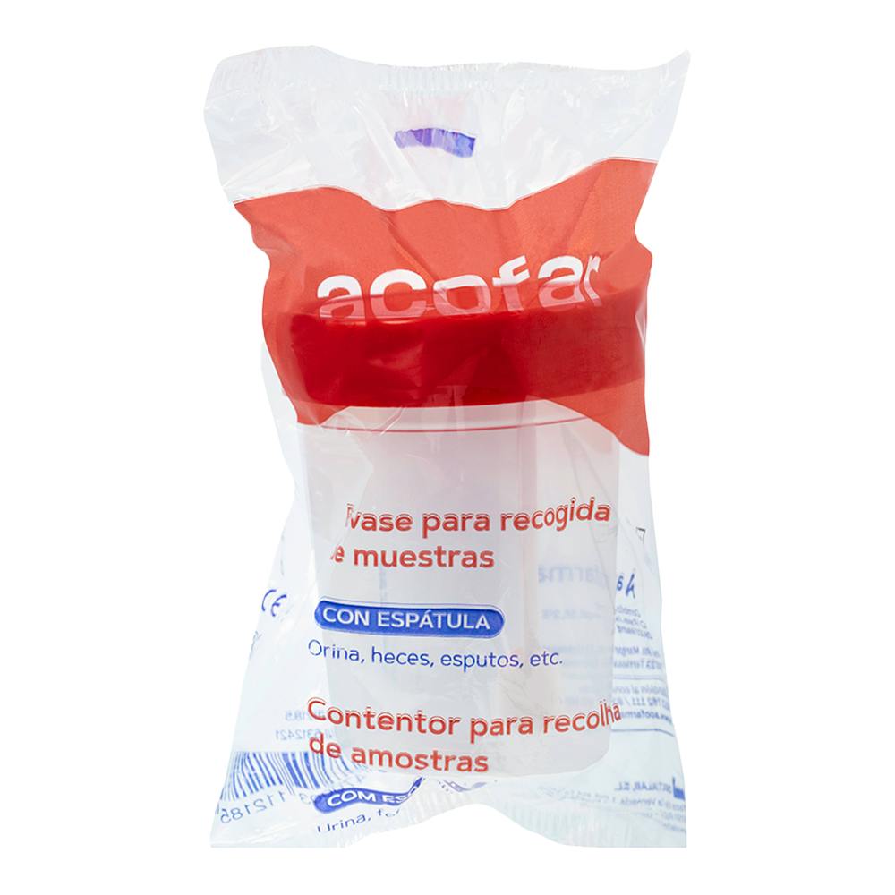 Acofar Envase con Espátula para Recogida de Muestras de Heces