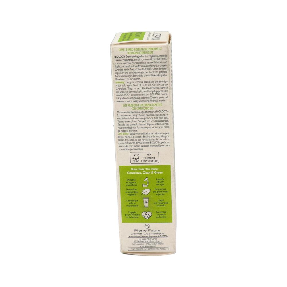 A-Derma Biology Crema Rica Hidratante Dermatológica 40 ml