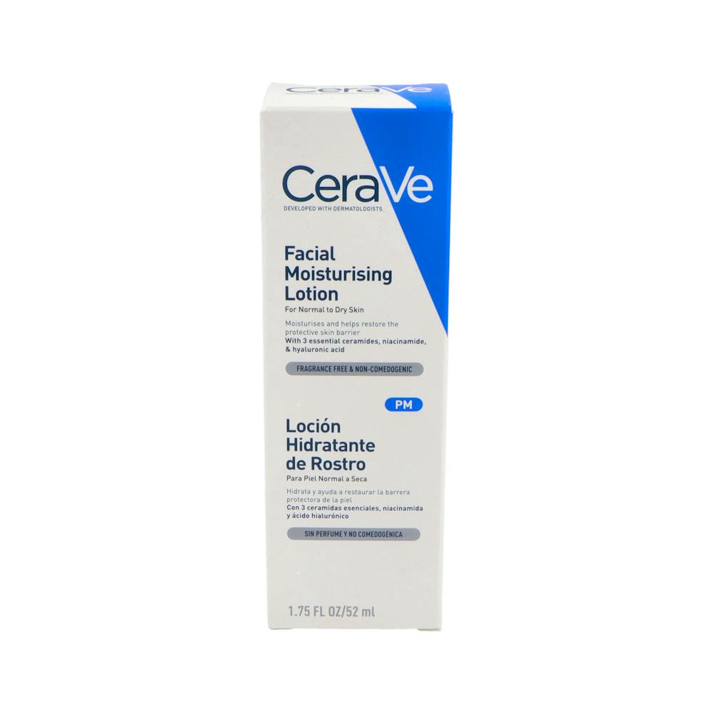 CeraVe Loción Hidratante Facial de Noche Piel Normal a Seca 52 ml