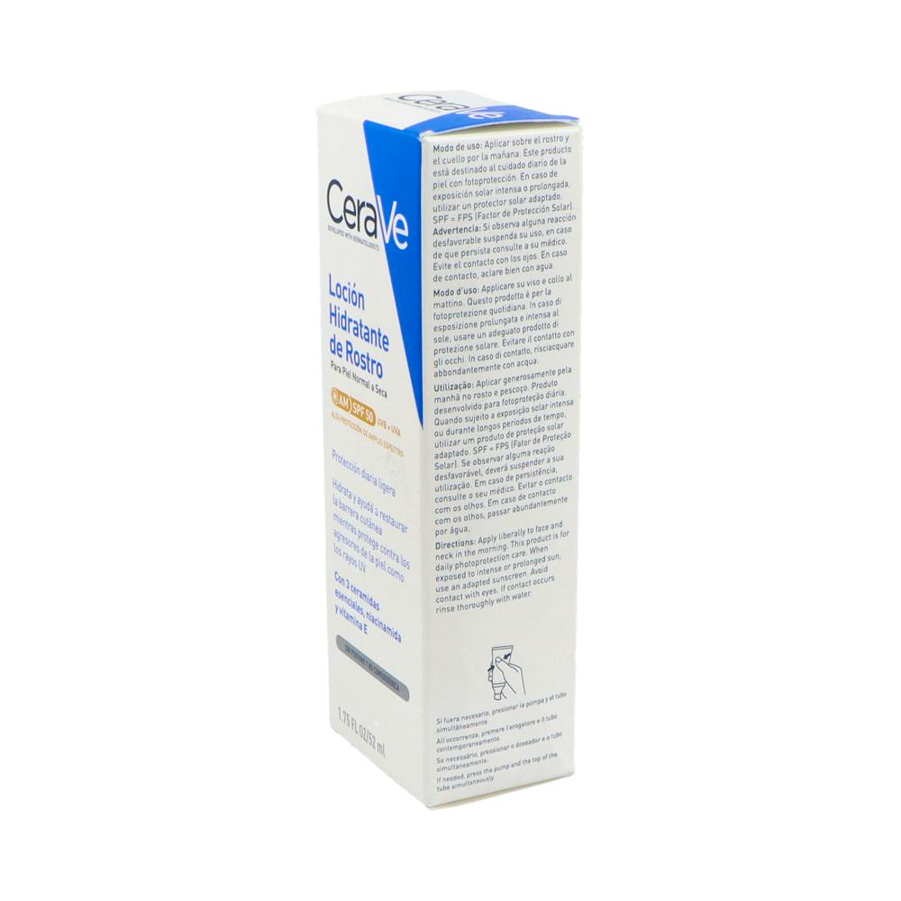 CeraVe Loción Hidratante Facial SPF 50 52 ml