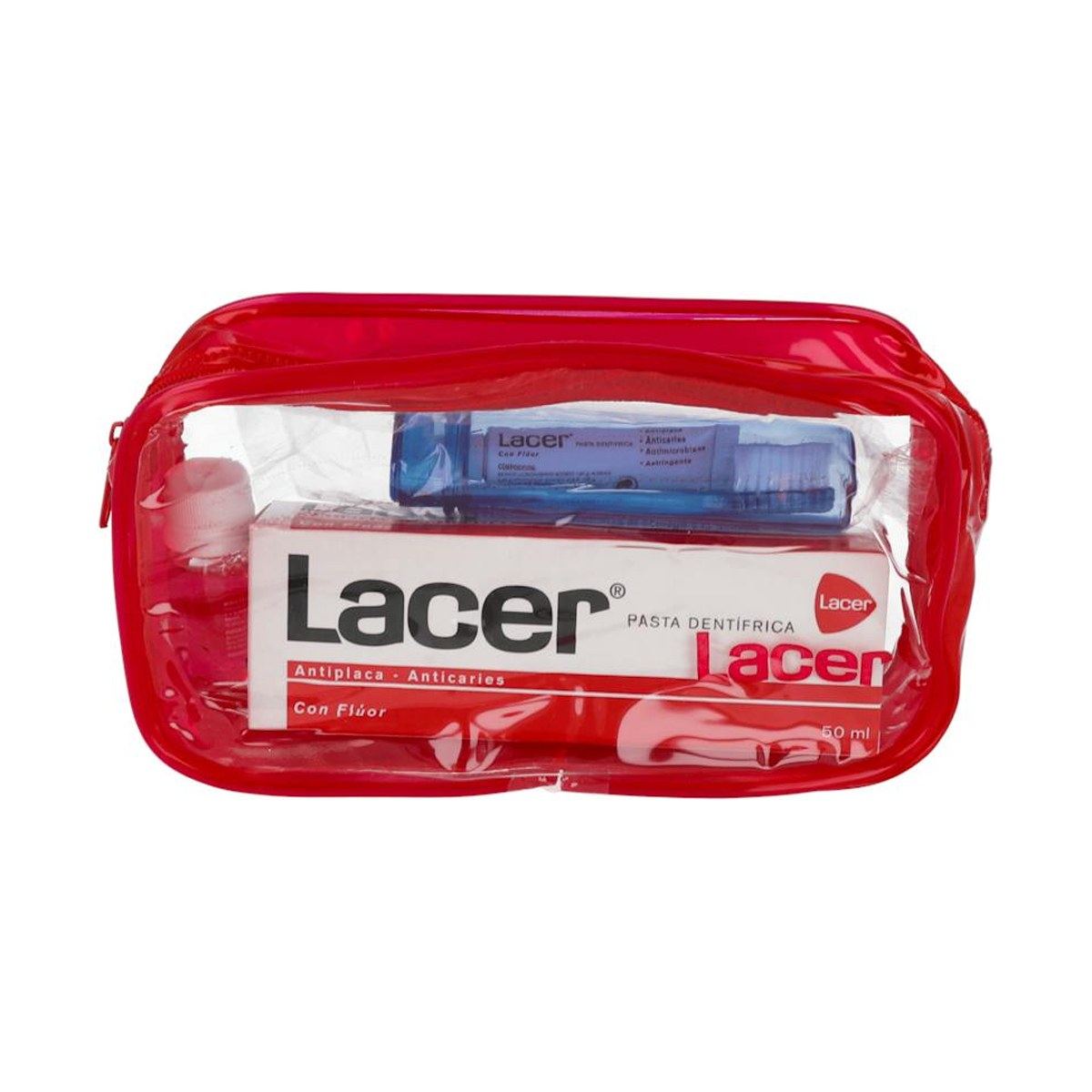 Lacer Neceser Higiene Bucal Dentifrico + Colutorio + Cepillo de Viaje
