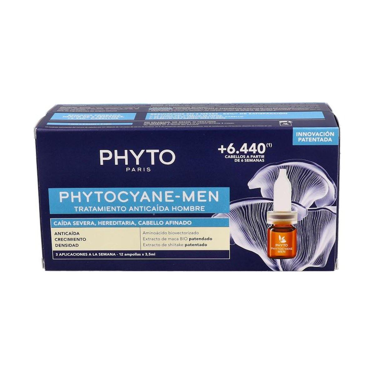 Phytocyane Men Progressive Tratamiento Capilar 12 Ampollas 3,5 ml