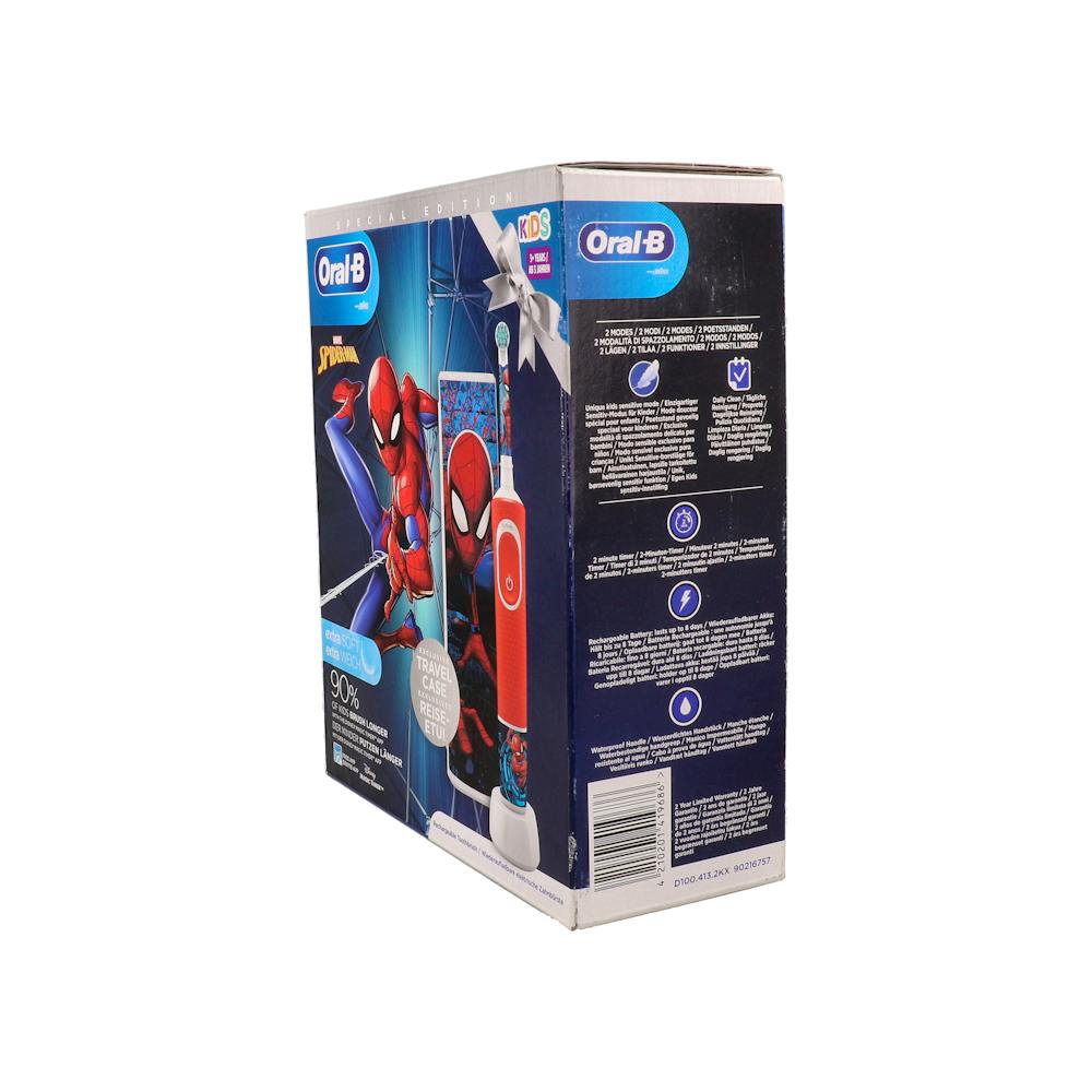 Oral-B Kids Spiderman Cepillo Eléctrico Infantil Recargable con Estuche de Viaje