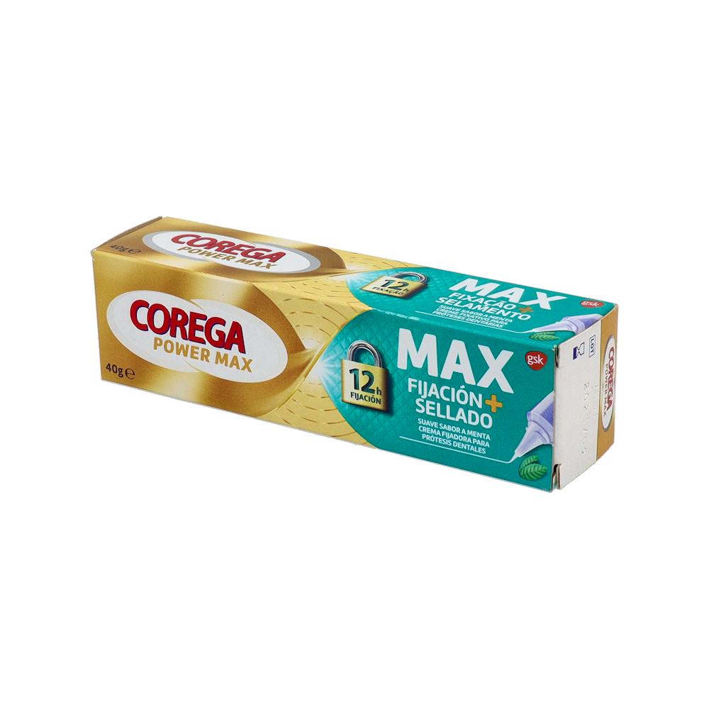 Corega Max Fijación + Sellado Crema Adhesiva Menta 40 g