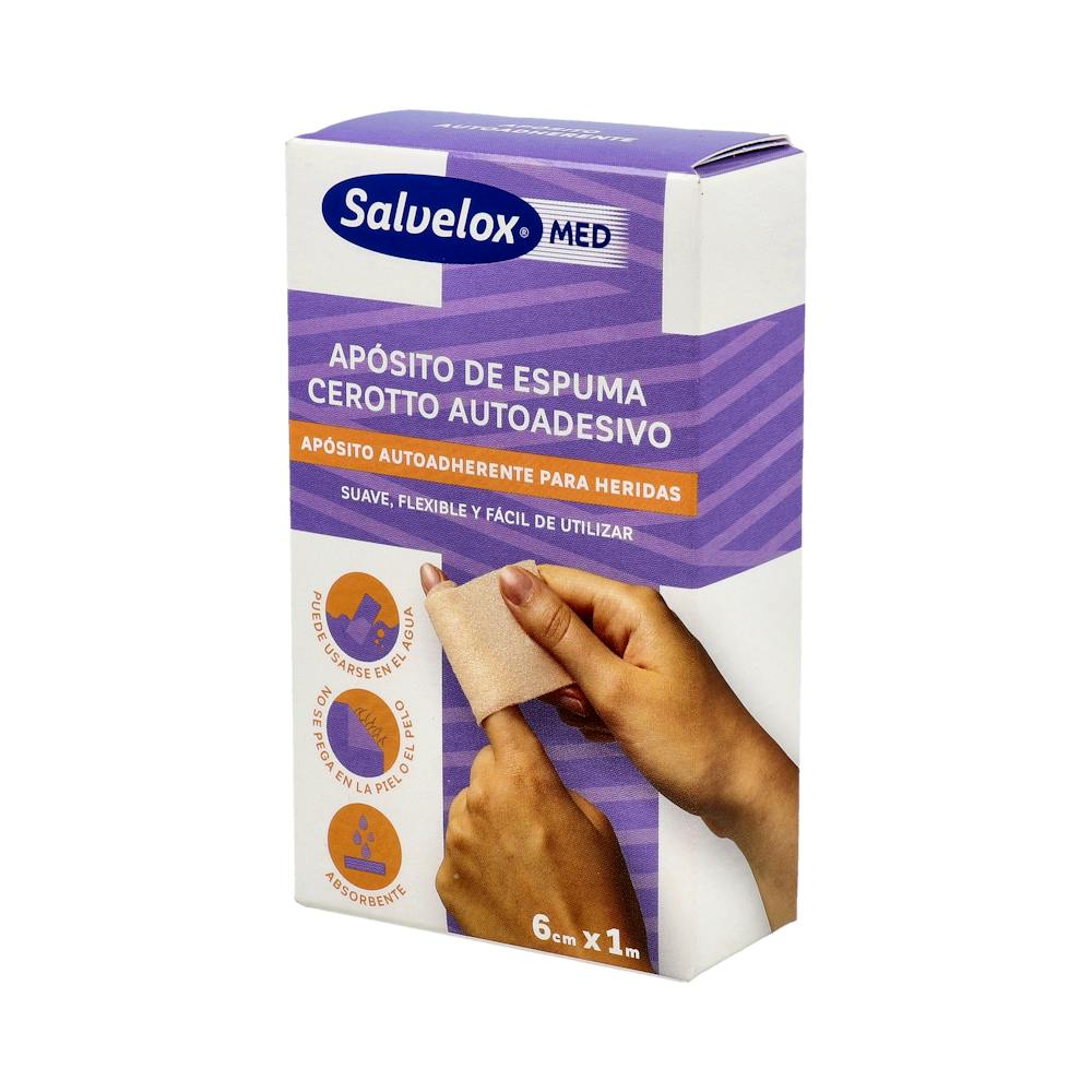 Salvelox Med Foam Plaster Apósito de Espuma en Rollo 1 m x 6 cm