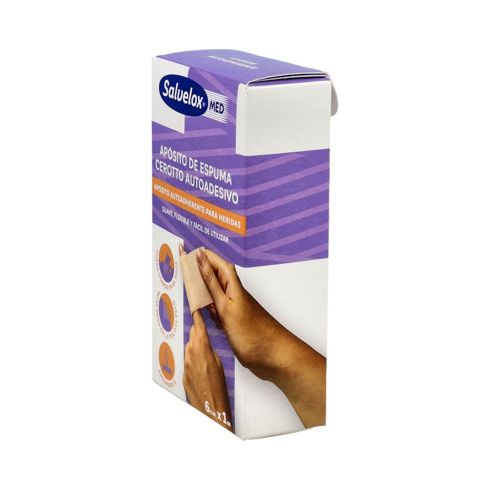 Salvelox Med Foam Plaster Apósito de Espuma en Rollo 1 m x 6 cm