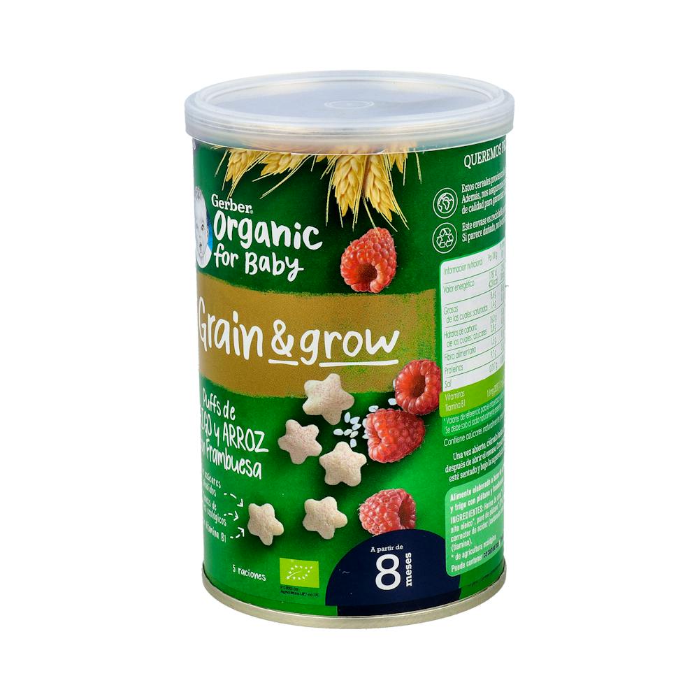 Gerber Organic Snack Trigo y Arroz con Frambuesa 35 g