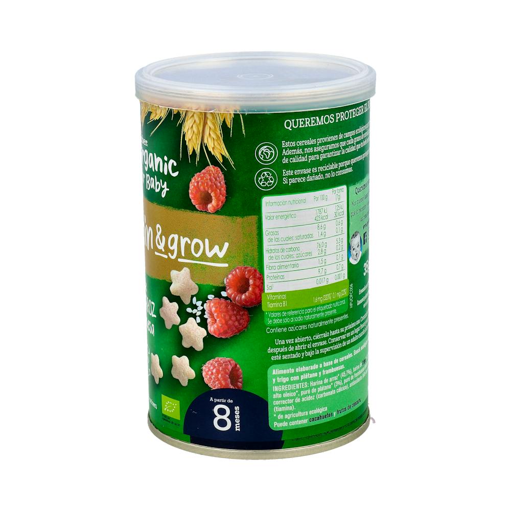 Gerber Organic Snack Trigo y Arroz con Frambuesa 35 g