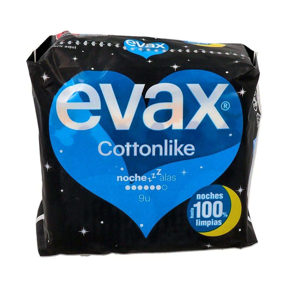 Evax Cottonlike Compresas Noche con Alas 9 Unidades