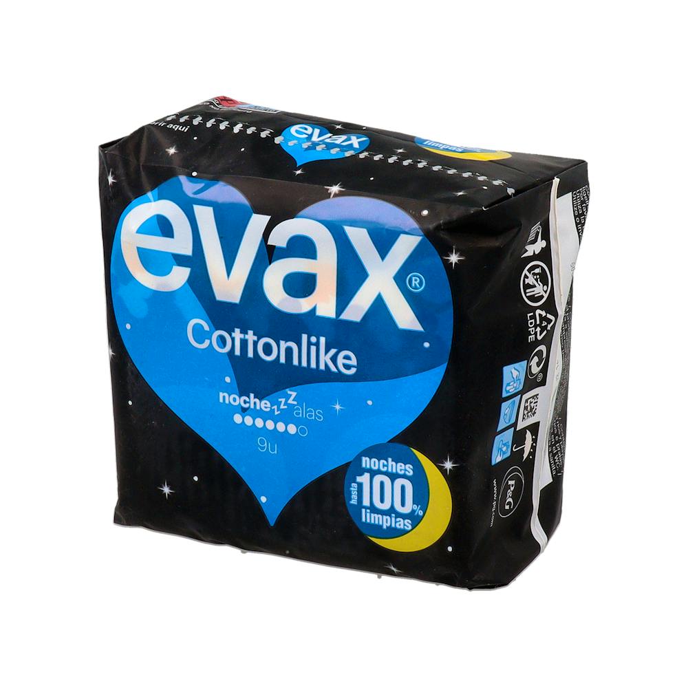 Evax Cottonlike Compresas Noche con Alas 9 Unidades