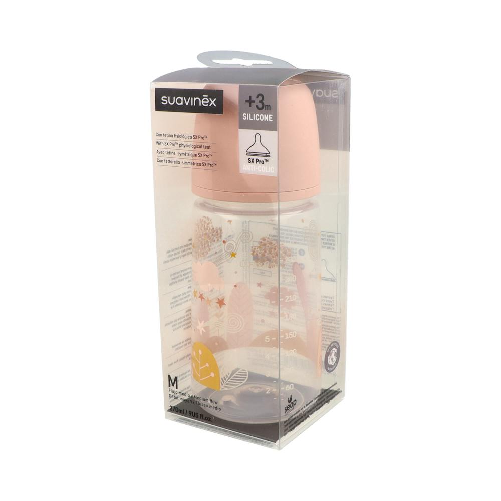 Suavinex Biberón Tetina Silicona Fisiológica Flujo M 270 ml