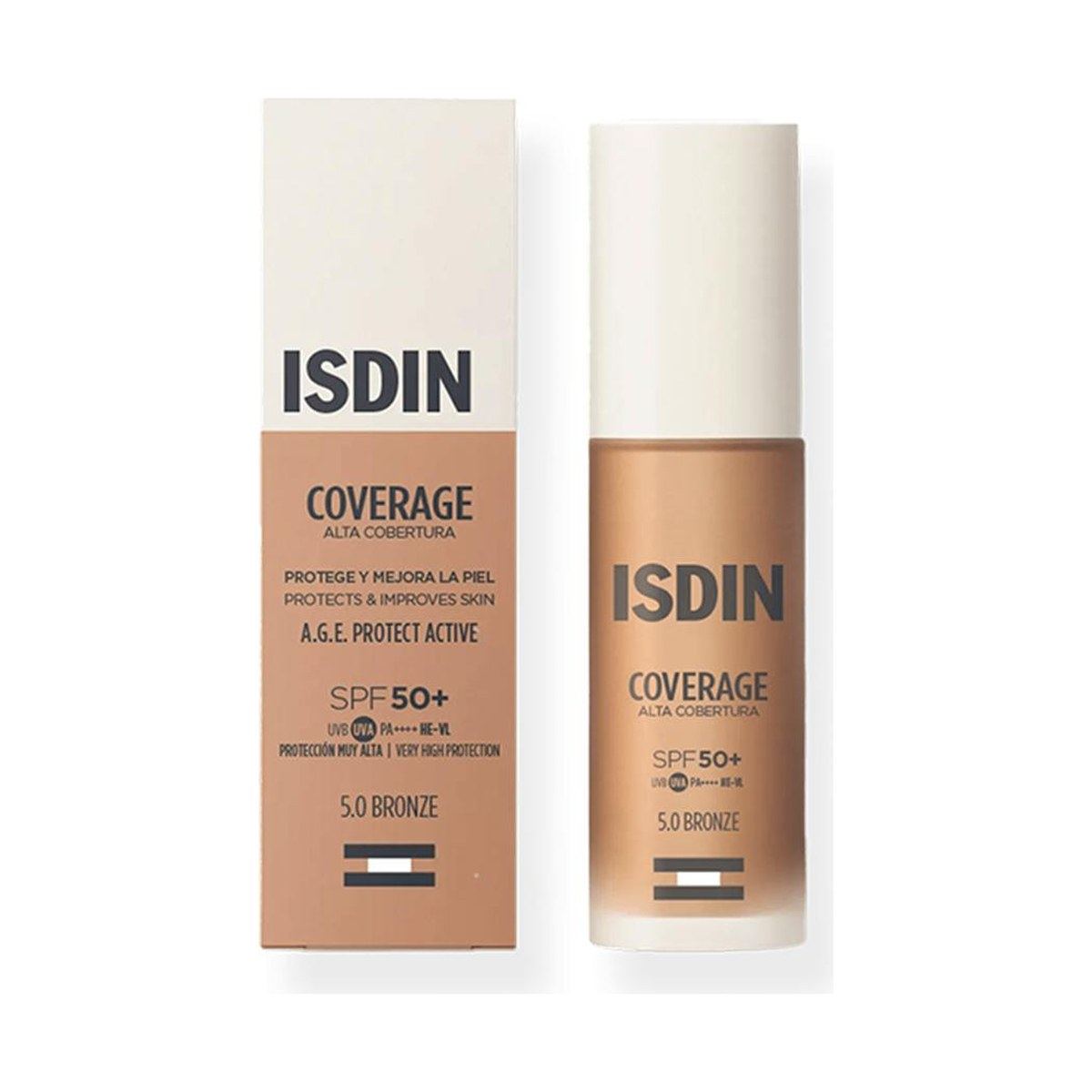 ISDIN Coverage Base de Maquillaje SPF 50+ Tono 5.0 Bronze 30 g