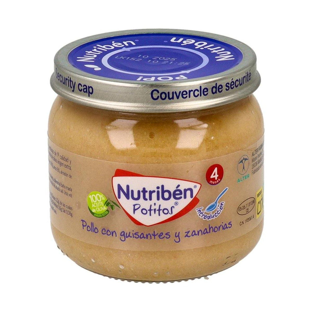 Nutribén Potito Inicio a la Carne Pollo con Guisantes y Zanahorias 120 g