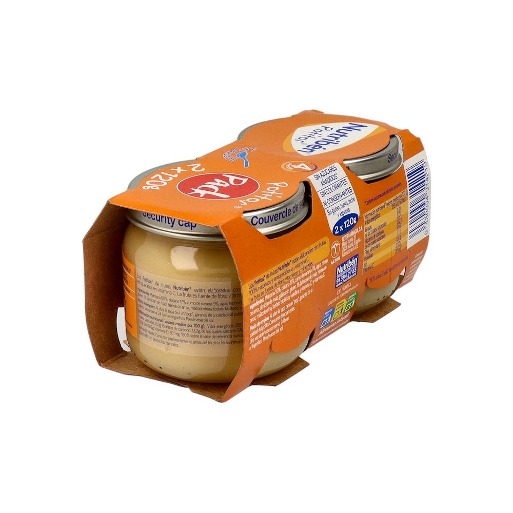 Nutribén Potito Inicio a la Merienda Manzana, Naranja y Plátano con Galleta 2 x 120 g