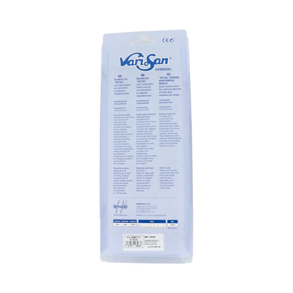 Varisan Siftal Plantillas Hydrogel Largas Talla 35/36