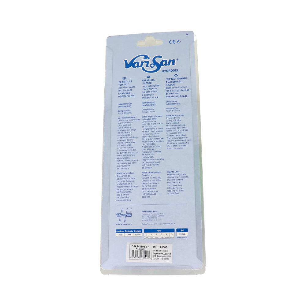 Varisan Siftal Plantillas Hydrogel Largas Talla 37/38