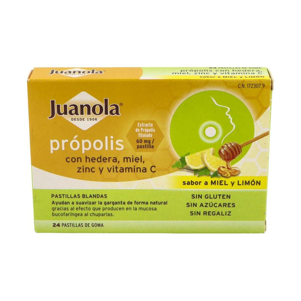 Juanola Própolis y Hiedra Pastillas Blandas Miel y Limón 24 Unidades