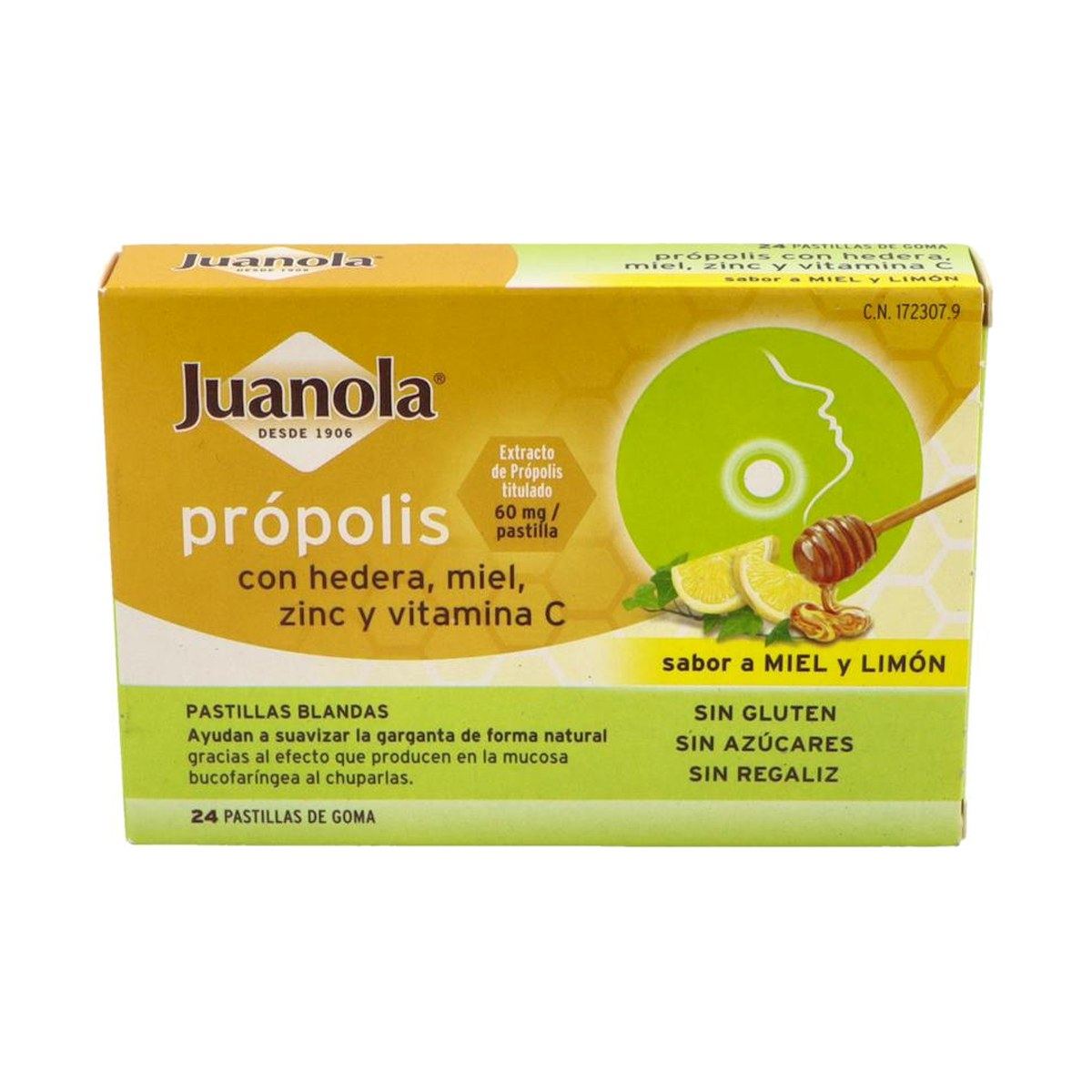 Juanola Própolis y Hiedra Pastillas Blandas Miel y Limón 24 Unidades