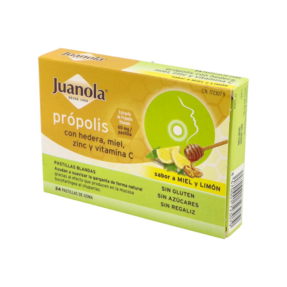 Juanola Própolis y Hiedra Pastillas Blandas Miel y Limón 24 Unidades