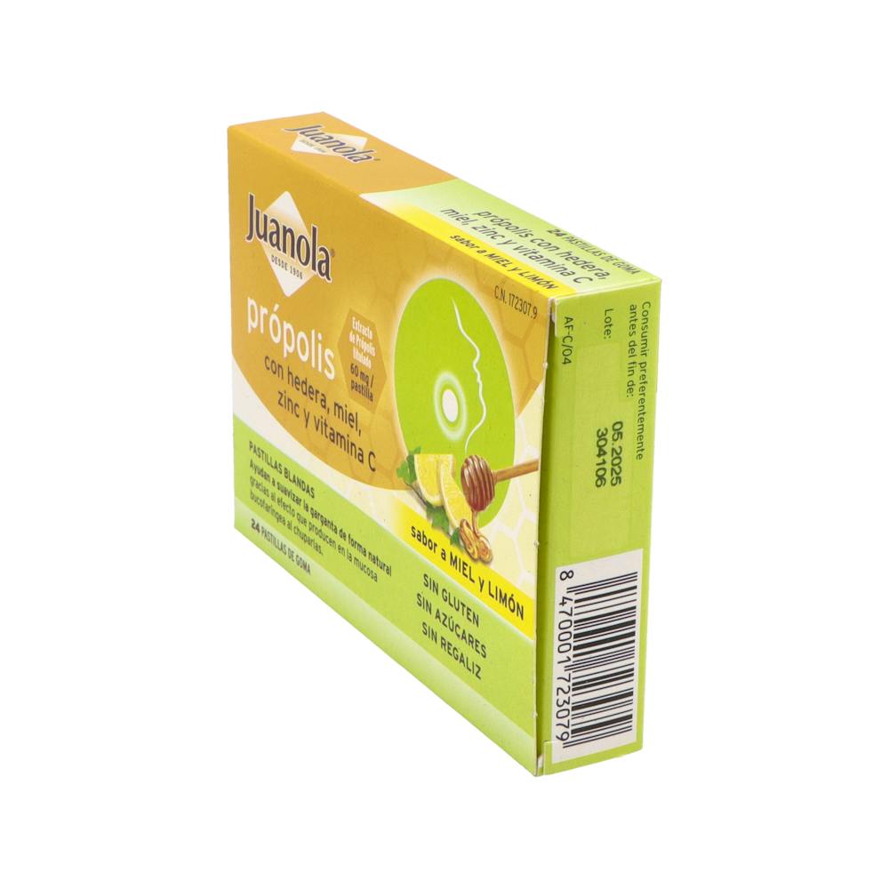 Juanola Própolis y Hiedra Pastillas Blandas Miel y Limón 24 Unidades