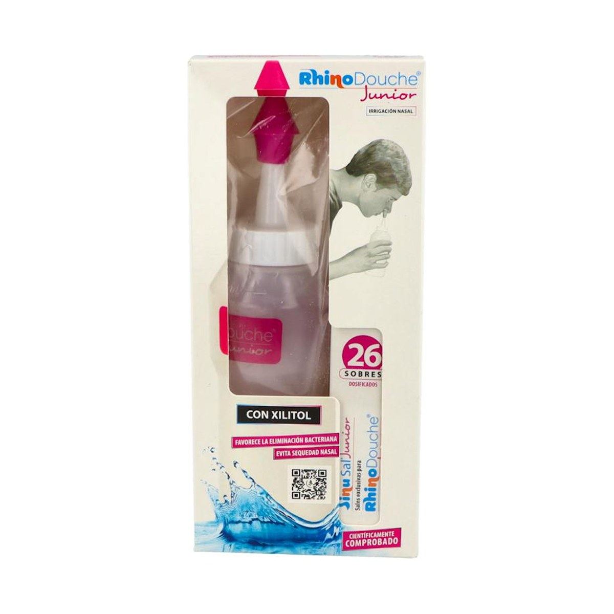 Rhinodouche Junior Pack Irrigador Nasal 250 ml + 26 Sobres de Sales