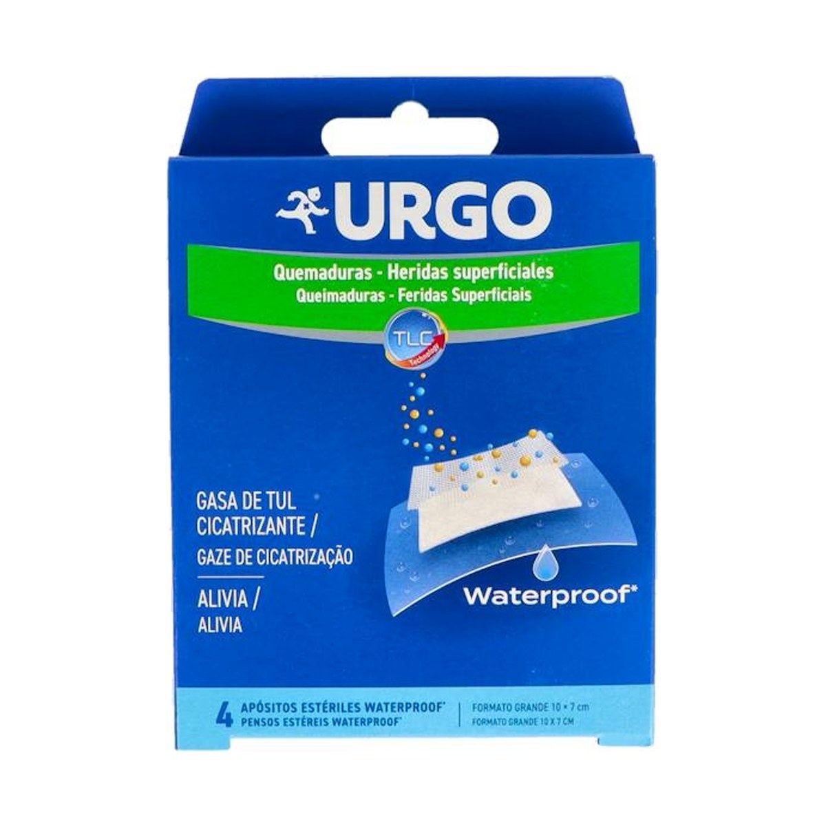 Urgo Quemaduras Waterproof Apósitos 10 x 7 cm 4 Unidades