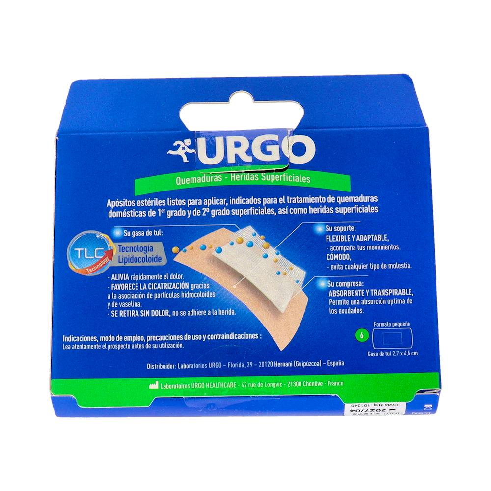 Urgo Quemaduras y Heridas Superficiales Apósitos Pequeños 6 Unidades