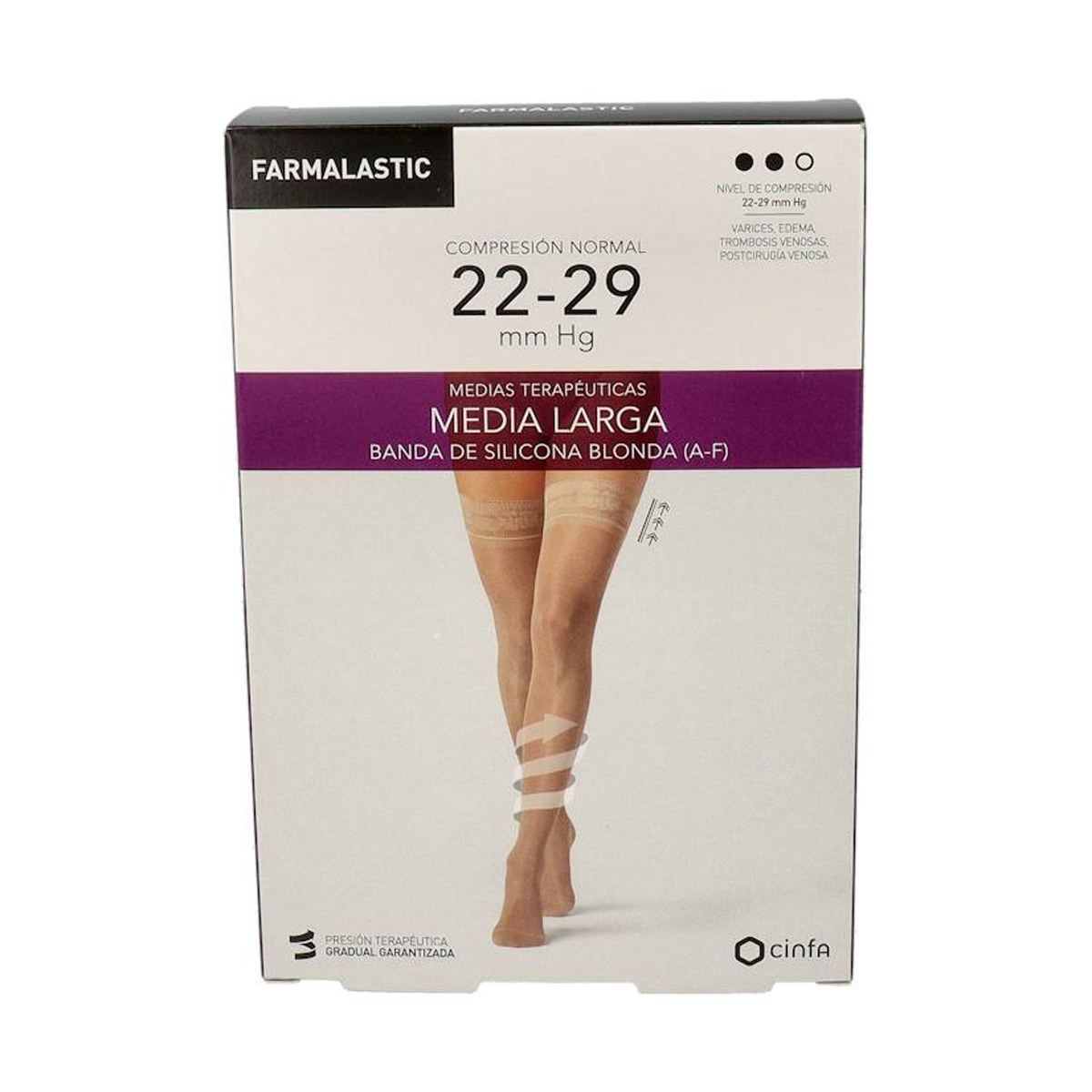 Farmalastic Media Larga Compresión Normal Blonda Beige Talla Reina Plus