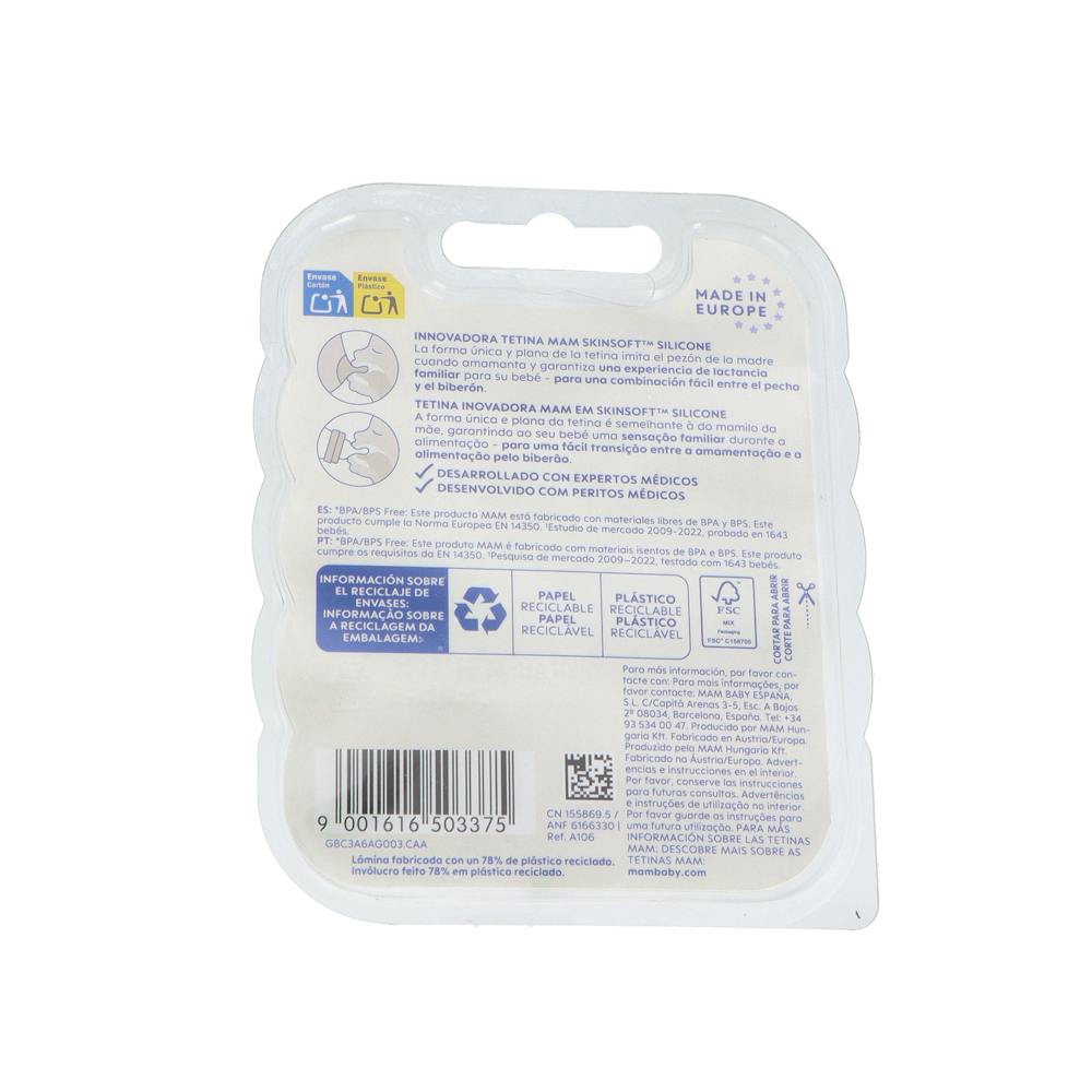 MAM Teat 3 Tetina Silicona Flujo Rápido +4 Meses