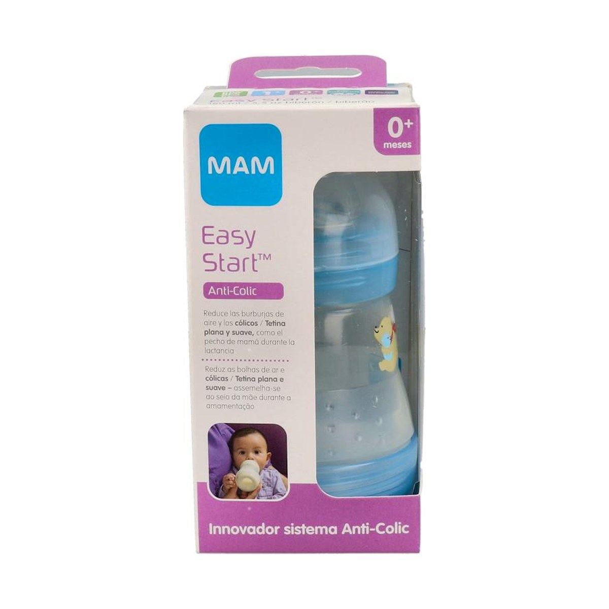 MAM Easy Start Biberón Anti-Cólico 160 ml Azul