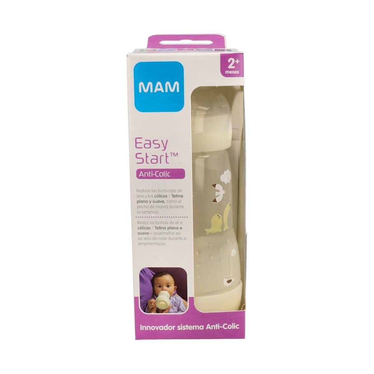 MAM Easy Start Biberón Anti-Cólico 260 ml Marfil