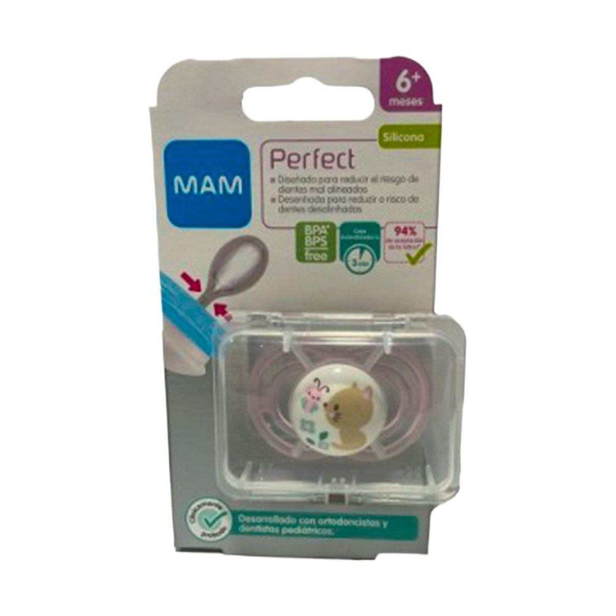 MAM Perfect Chupete Silicona +6 Meses Rosa 1 Unidad