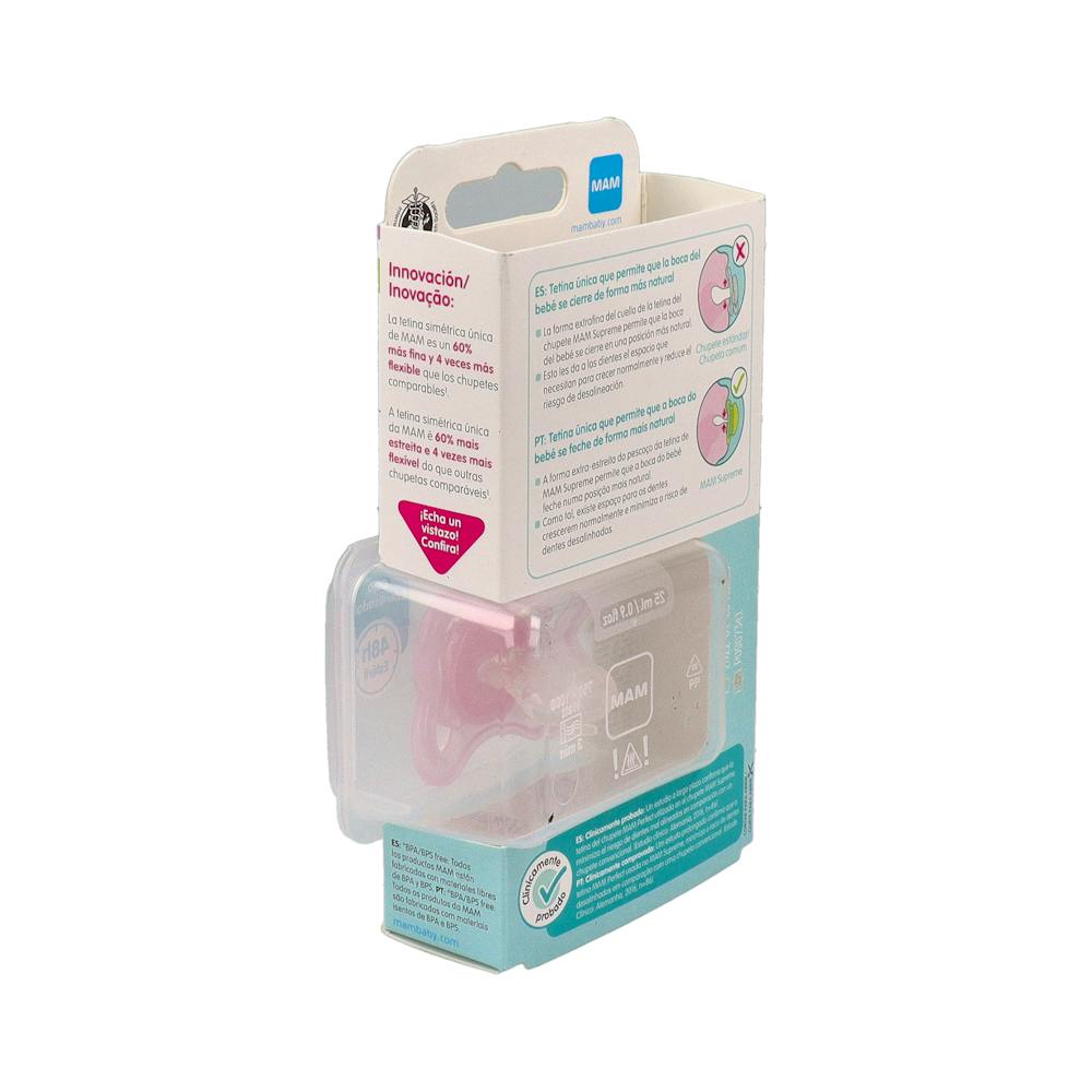 MAM Supreme Chupete Silicona 2-6 Meses Rosa 1 Unidad